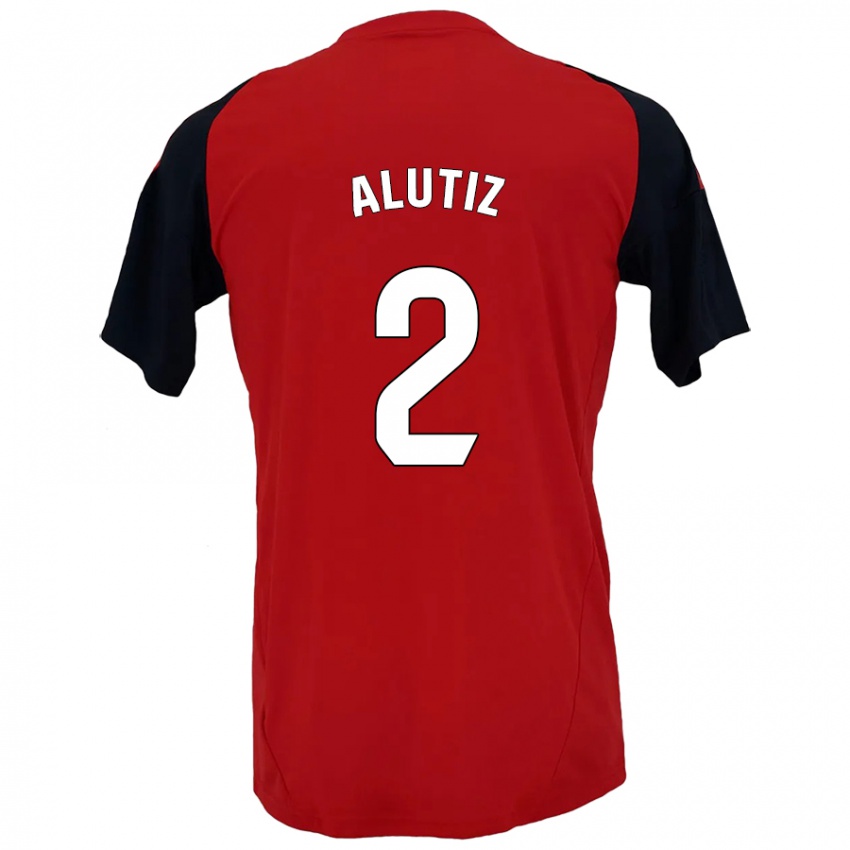 Niño Camiseta Hodei Alutiz #2 Rojo Negro 1ª Equipación 2024/25 La Camisa México