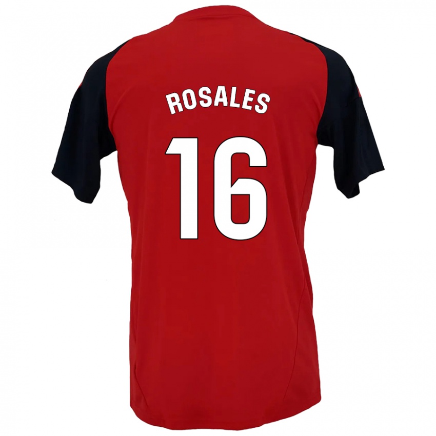 Niño Camiseta Diego Rosales #16 Rojo Negro 1ª Equipación 2024/25 La Camisa México