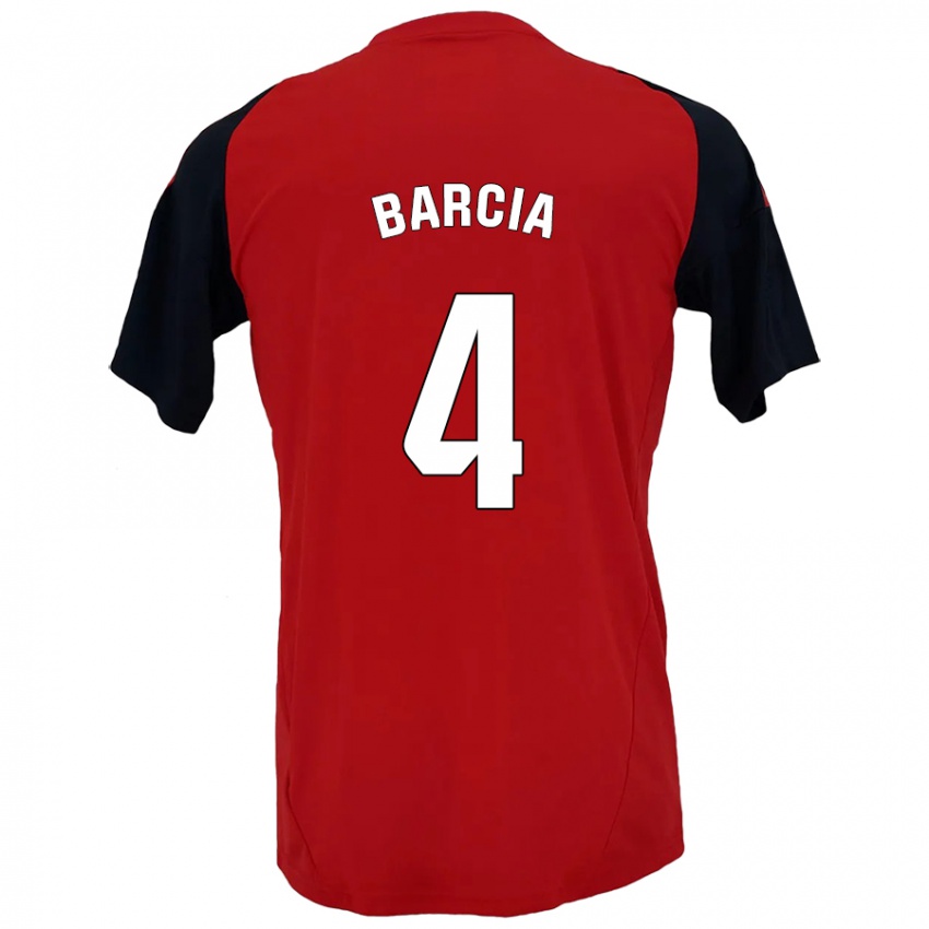 Niño Camiseta Sergio Barcia #4 Rojo Negro 1ª Equipación 2024/25 La Camisa México