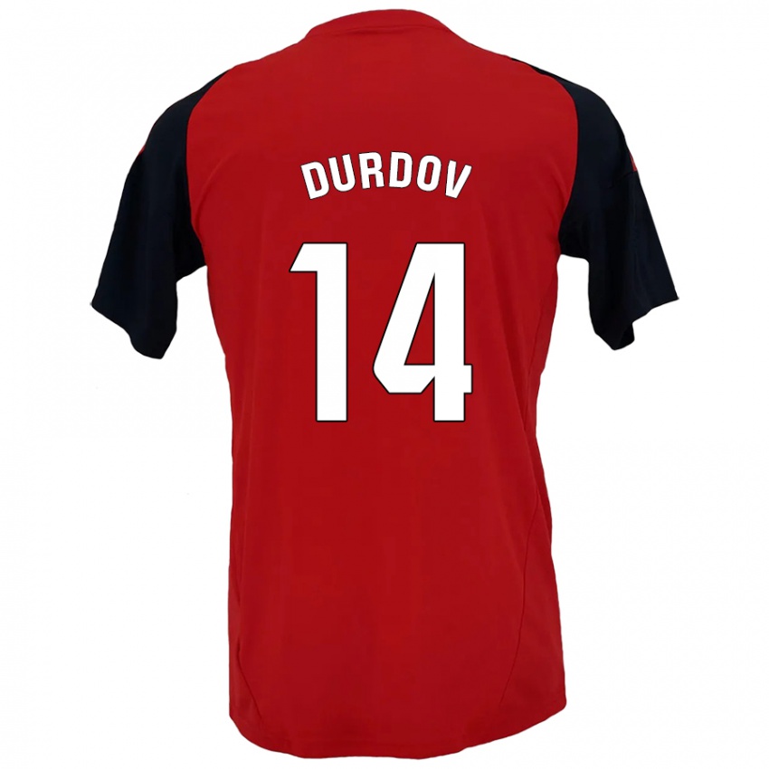 Niño Camiseta Ivan Durdov #14 Rojo Negro 1ª Equipación 2024/25 La Camisa México