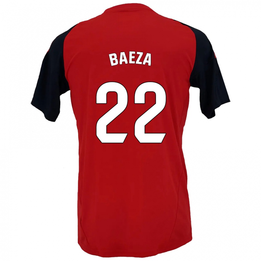 Niño Camiseta Miguel Baeza #22 Rojo Negro 1ª Equipación 2024/25 La Camisa México