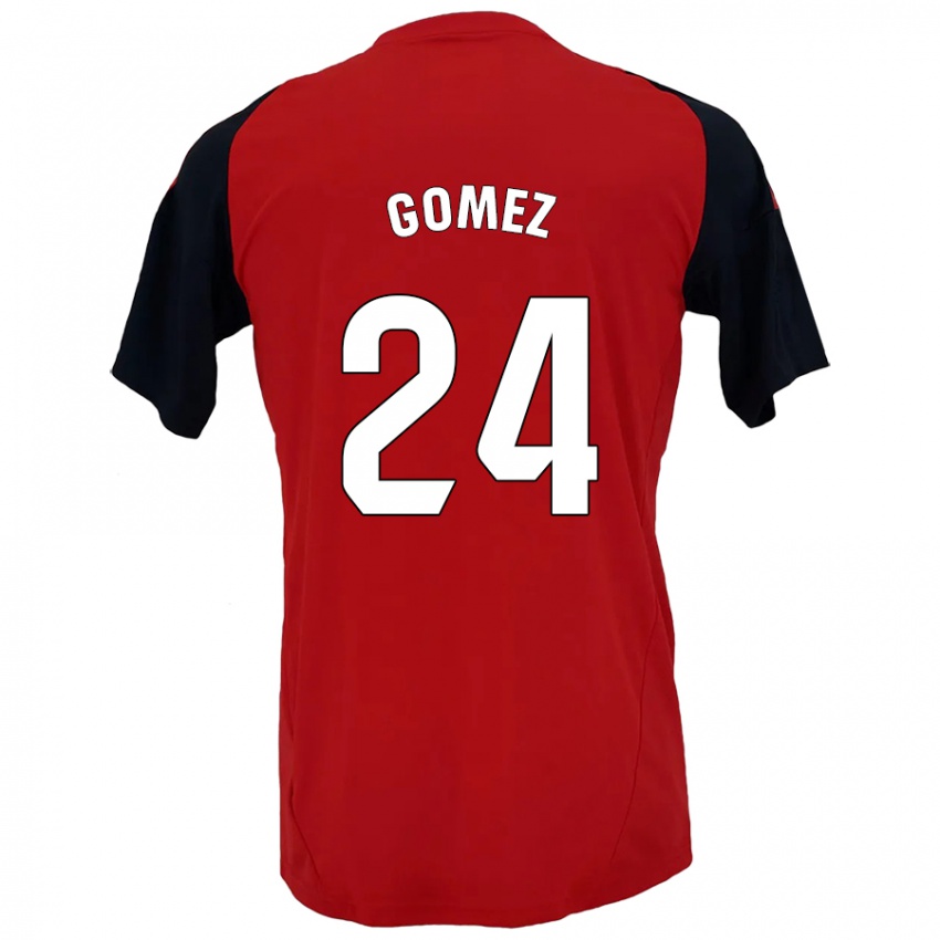 Niño Camiseta Jonathan Gómez #24 Rojo Negro 1ª Equipación 2024/25 La Camisa México