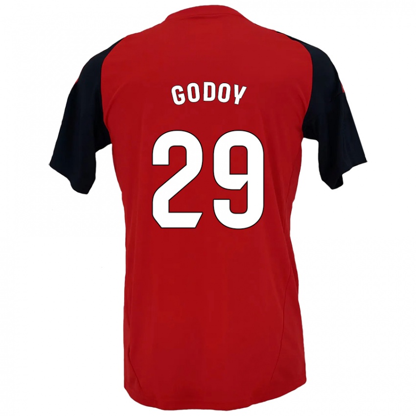 Niño Camiseta Alan Godoy #29 Rojo Negro 1ª Equipación 2024/25 La Camisa México