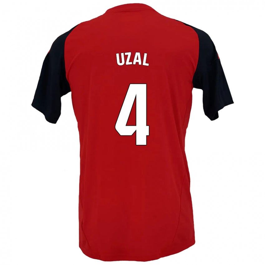 Niño Camiseta Yeray Uzal #4 Rojo Negro 1ª Equipación 2024/25 La Camisa México