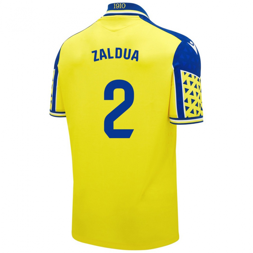 Niño Camiseta Joseba Zaldua #2 Amarillo Azul 1ª Equipación 2024/25 La Camisa México