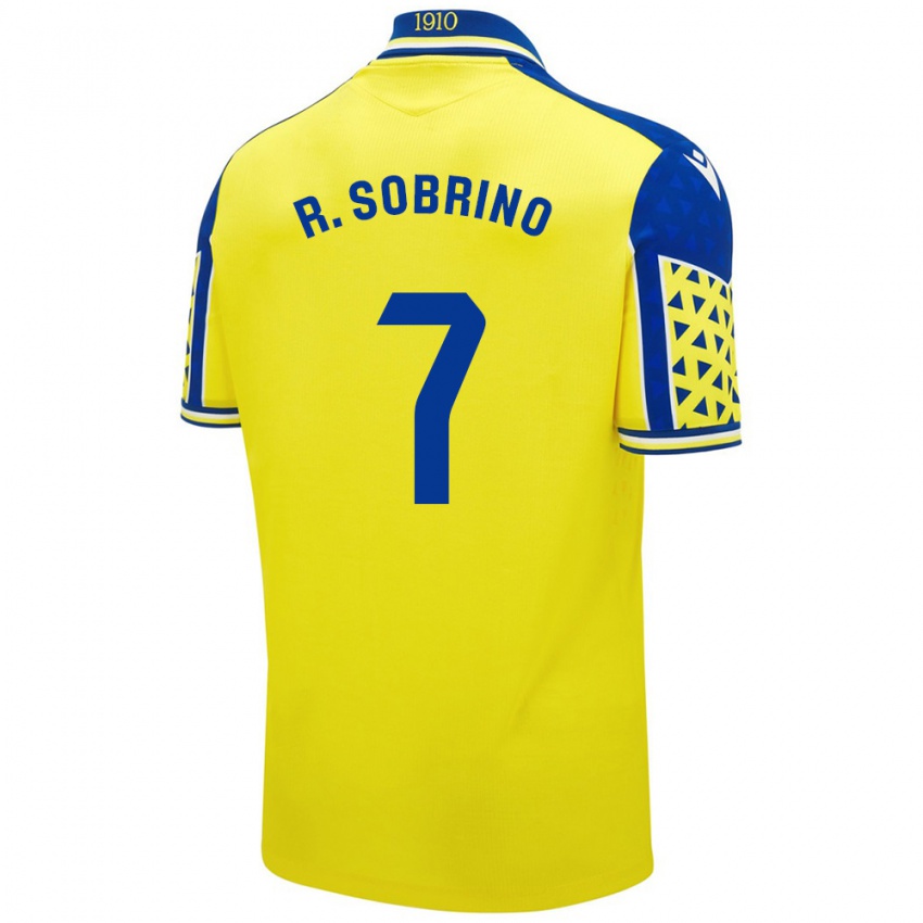 Niño Camiseta Ruben Sobrino #7 Amarillo Azul 1ª Equipación 2024/25 La Camisa México