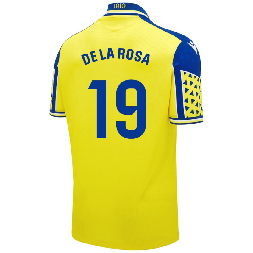 Niño Camiseta José Antonio De La Rosa #19 Amarillo Azul 1ª Equipación 2024/25 La Camisa México