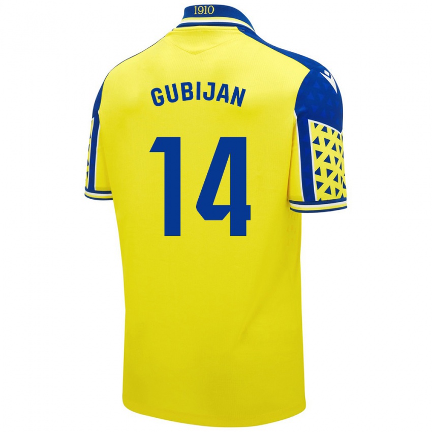 Niño Camiseta Lovro Gubijan #14 Amarillo Azul 1ª Equipación 2024/25 La Camisa México