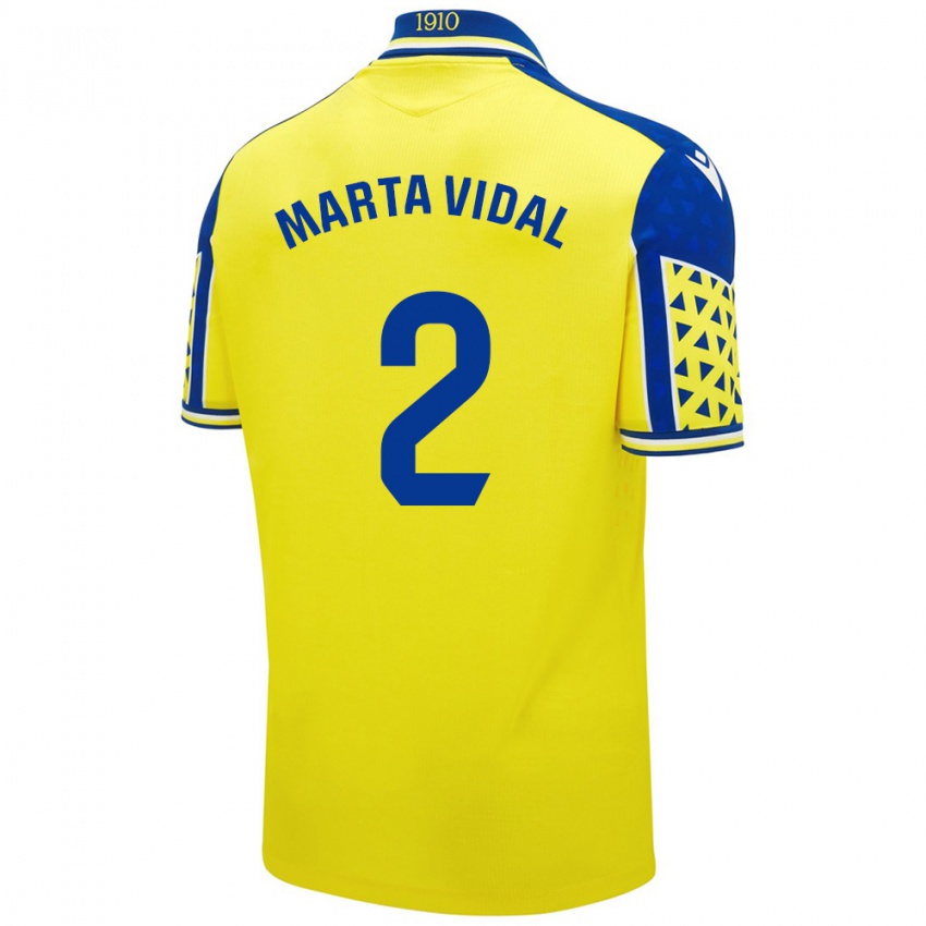 Niño Camiseta Marta Vidal Vela #2 Amarillo Azul 1ª Equipación 2024/25 La Camisa México