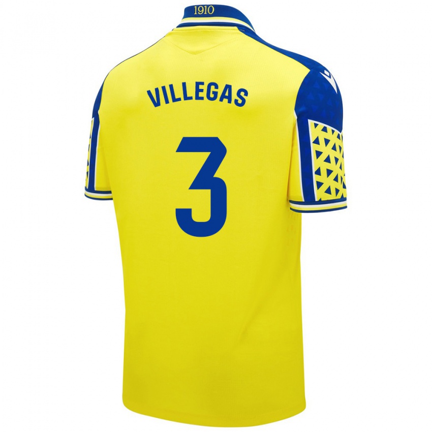 Niño Camiseta Virginia Villegas Rico #3 Amarillo Azul 1ª Equipación 2024/25 La Camisa México