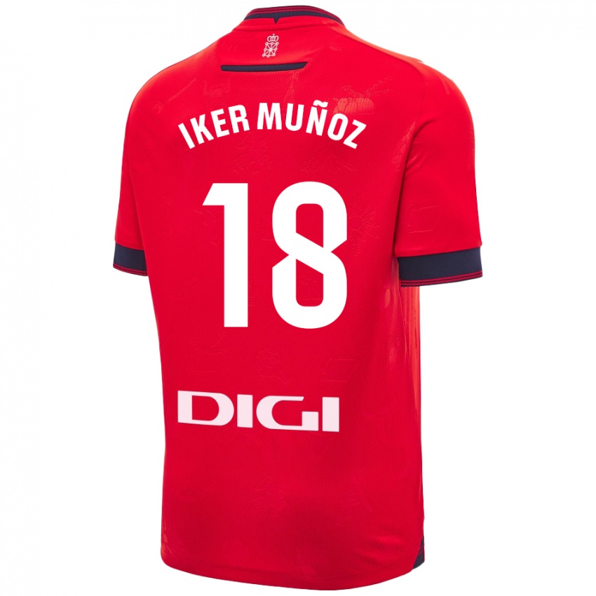 Niño Camiseta Iker Muñoz #18 Rojo Blanco 1ª Equipación 2024/25 La Camisa México