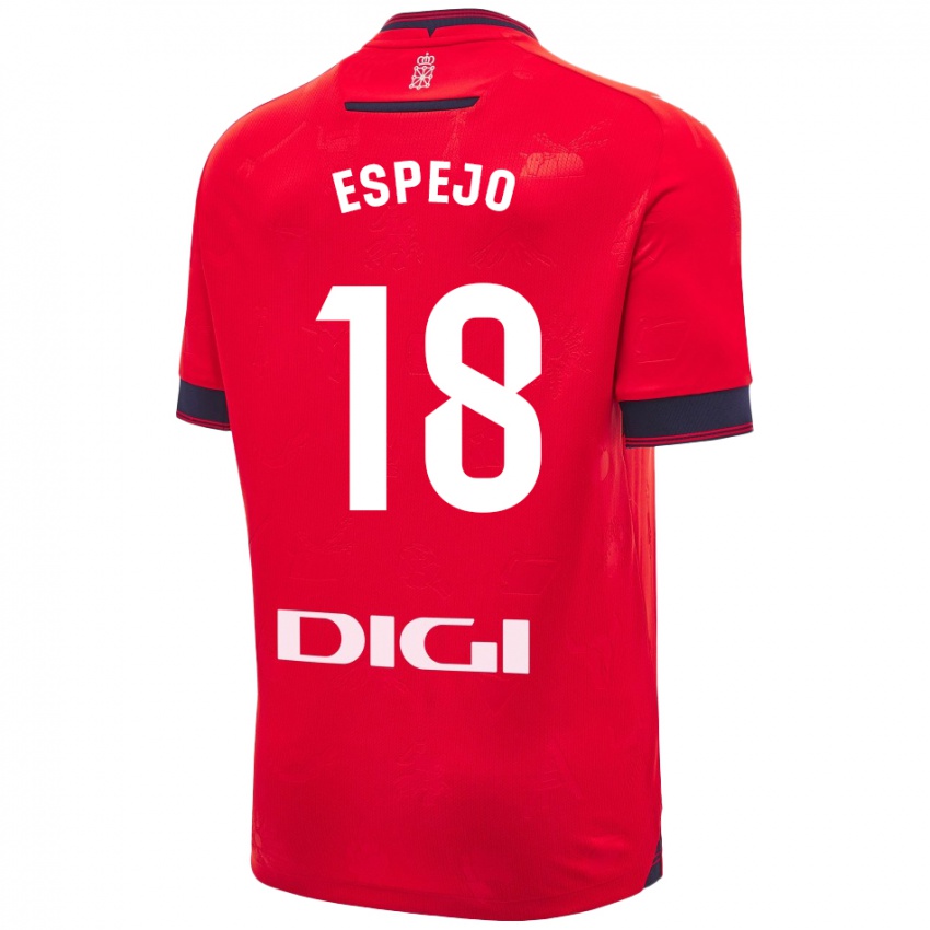 Niño Camiseta Diego Espejo #18 Rojo Blanco 1ª Equipación 2024/25 La Camisa México