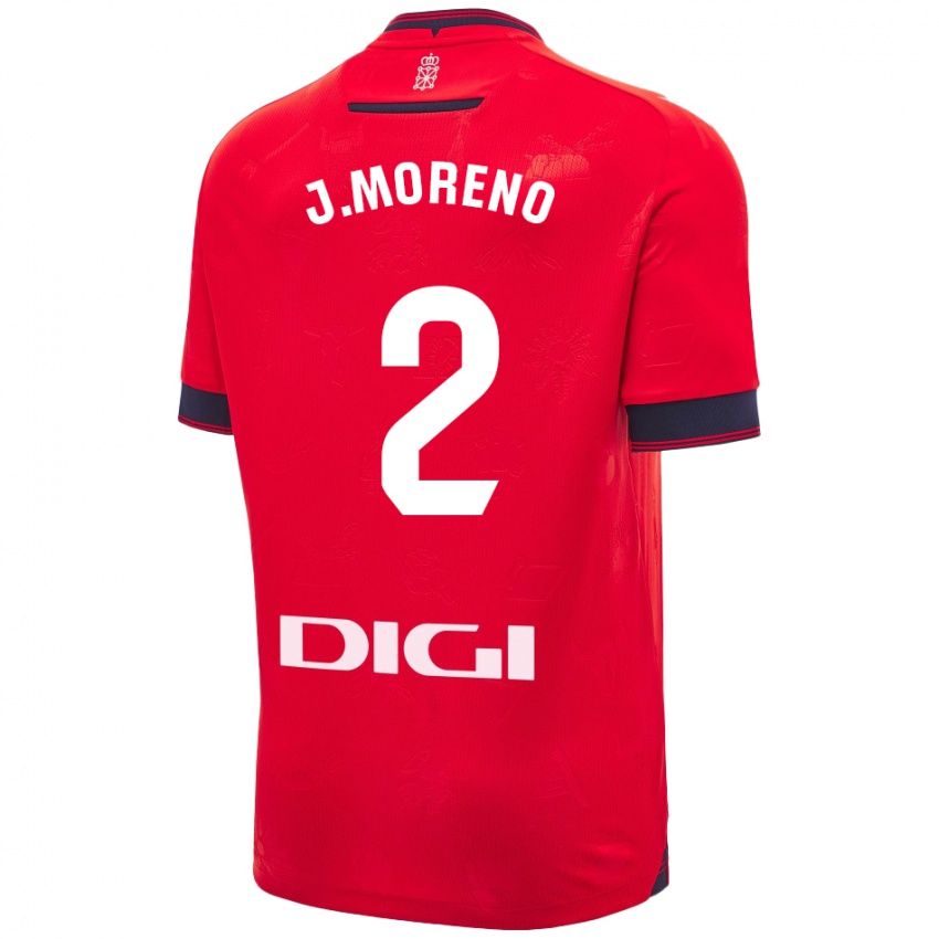 Niño Camiseta Jorge Moreno #2 Rojo Blanco 1ª Equipación 2024/25 La Camisa México