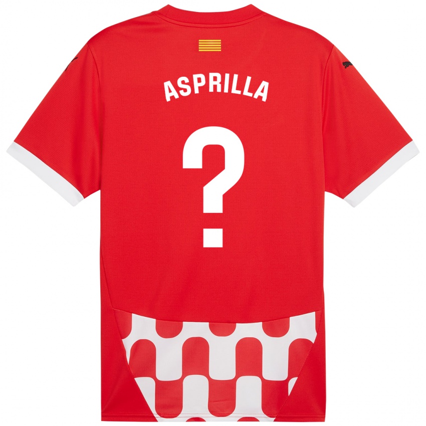 Niño Camiseta Yáser Asprilla #0 Rojo Blanco 1ª Equipación 2024/25 La Camisa México