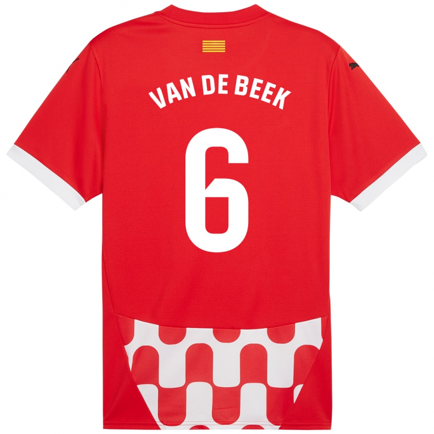 Niño Camiseta Donny Van De Beek #6 Rojo Blanco 1ª Equipación 2024/25 La Camisa México