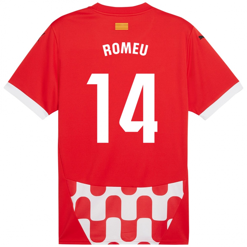 Niño Camiseta Oriol Romeu #14 Rojo Blanco 1ª Equipación 2024/25 La Camisa México