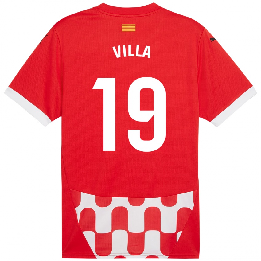 Niño Camiseta Toni Villa #19 Rojo Blanco 1ª Equipación 2024/25 La Camisa México