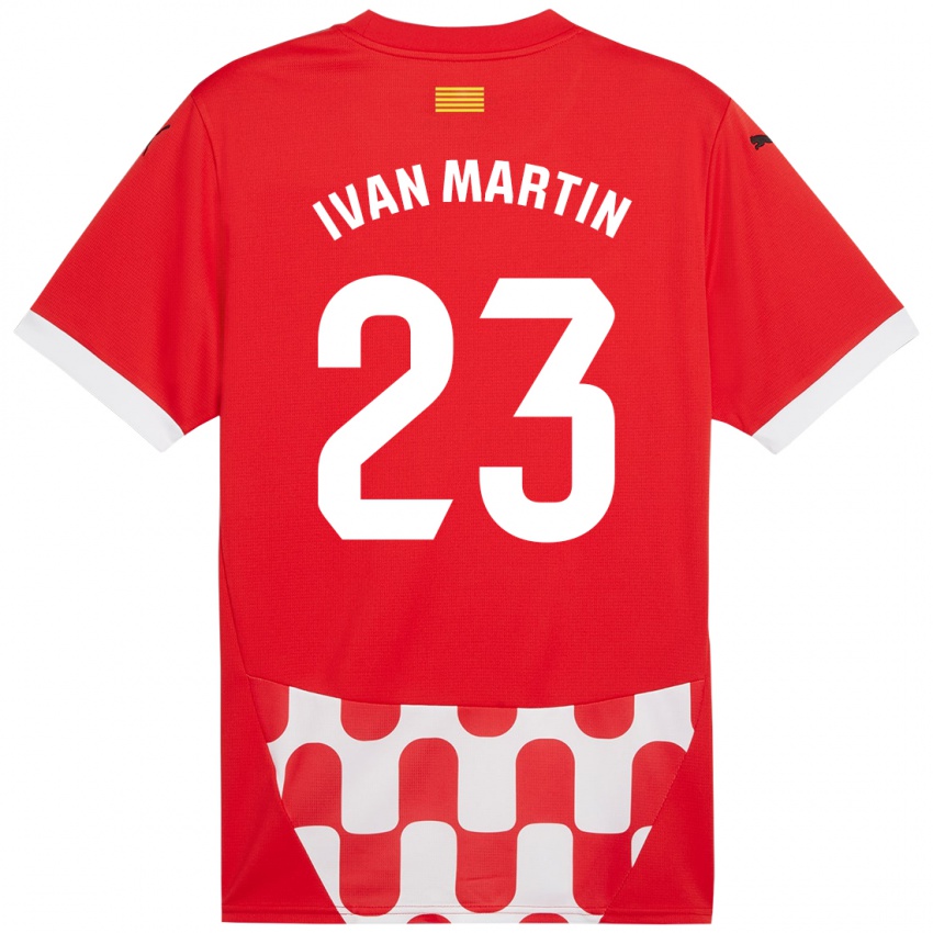 Niño Camiseta Iván Martín #23 Rojo Blanco 1ª Equipación 2024/25 La Camisa México