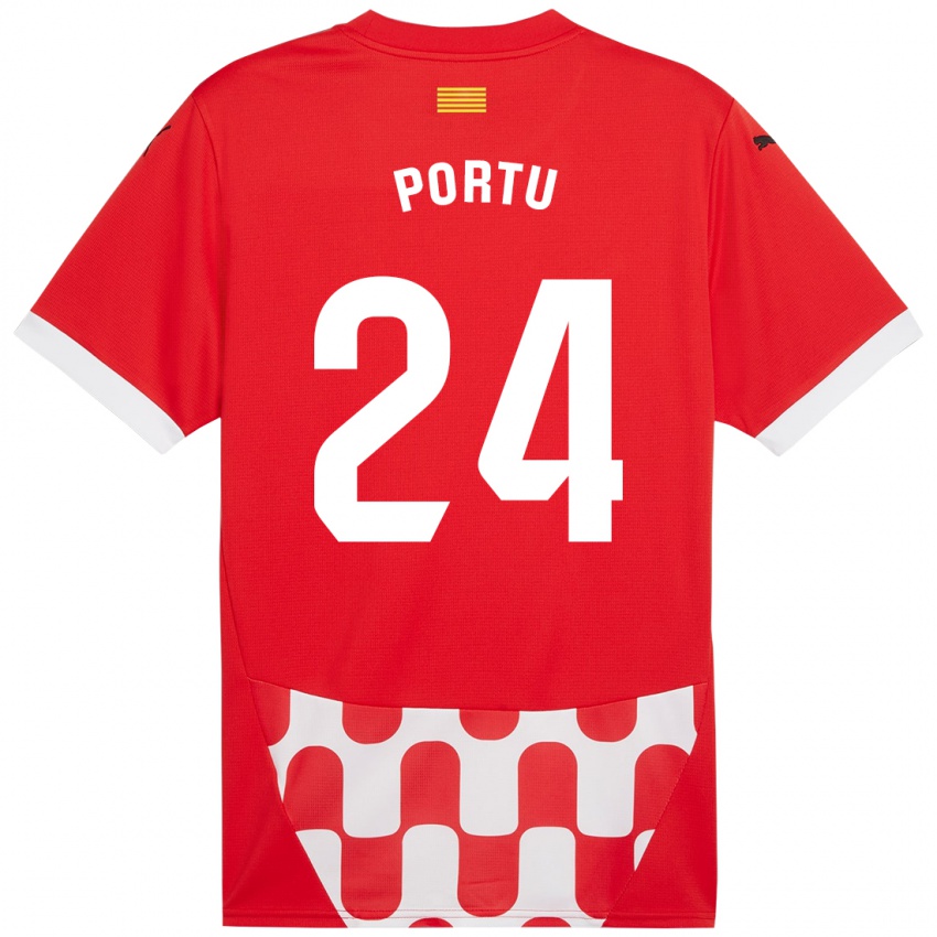 Niño Camiseta Portu #24 Rojo Blanco 1ª Equipación 2024/25 La Camisa México