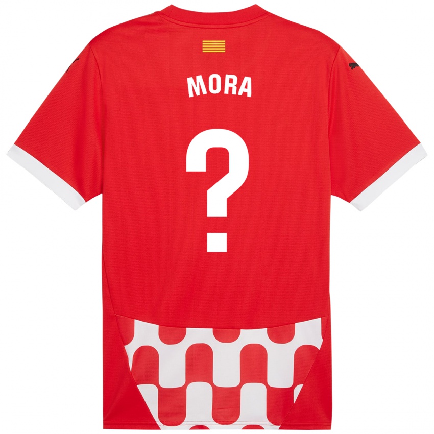 Niño Camiseta Adrià Mora #0 Rojo Blanco 1ª Equipación 2024/25 La Camisa México