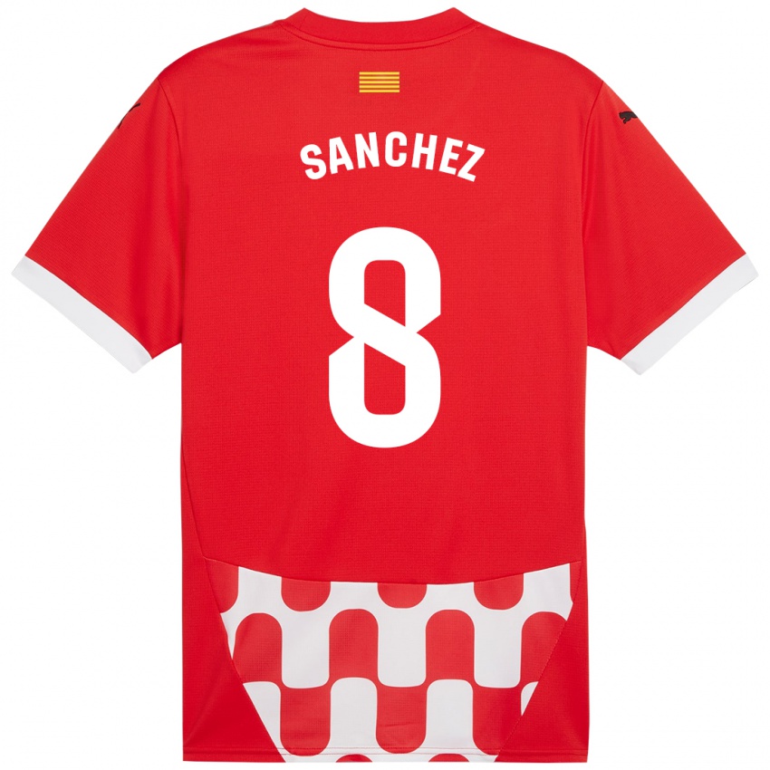 Niño Camiseta Miguel Ángel Sánchez #8 Rojo Blanco 1ª Equipación 2024/25 La Camisa México