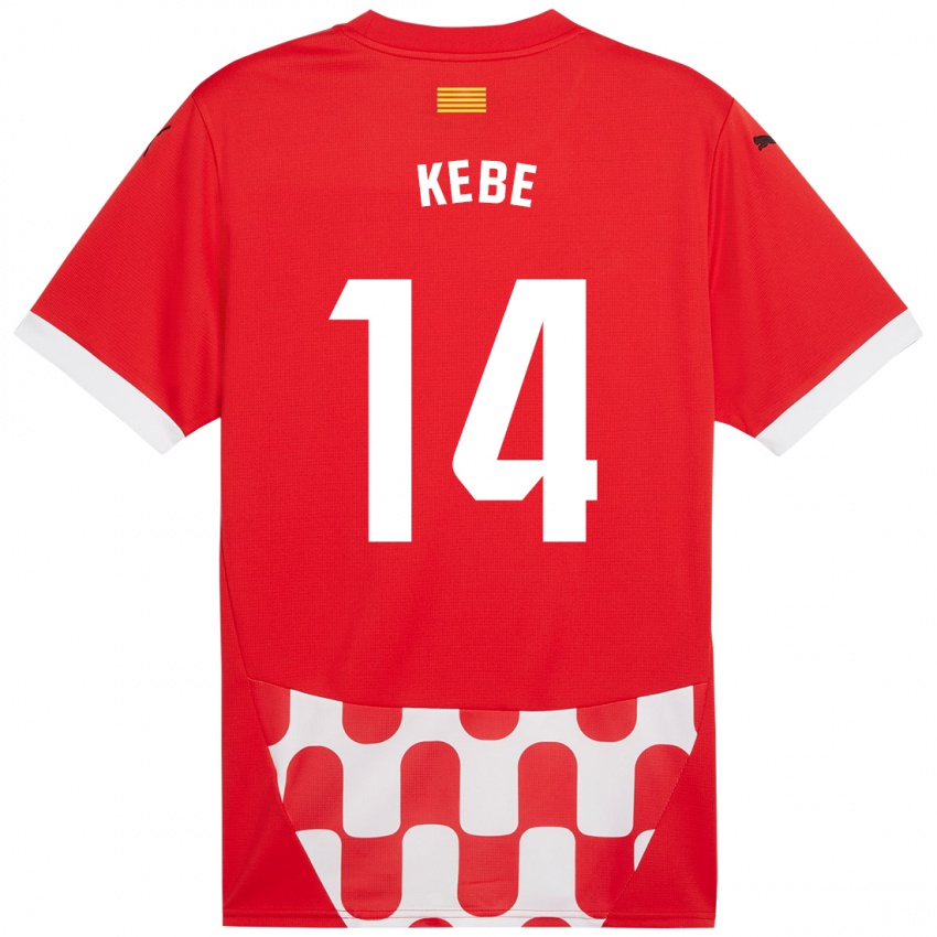 Niño Camiseta Moussa Kébé #14 Rojo Blanco 1ª Equipación 2024/25 La Camisa México