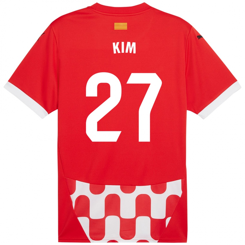 Niño Camiseta Min-Su Kim #27 Rojo Blanco 1ª Equipación 2024/25 La Camisa México