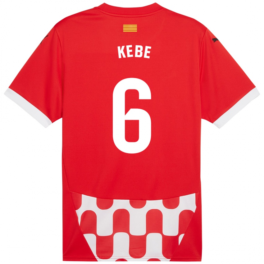 Niño Camiseta Ibrahima Kébé #6 Rojo Blanco 1ª Equipación 2024/25 La Camisa México