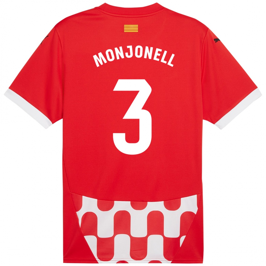 Niño Camiseta Eric Monjonell #3 Rojo Blanco 1ª Equipación 2024/25 La Camisa México