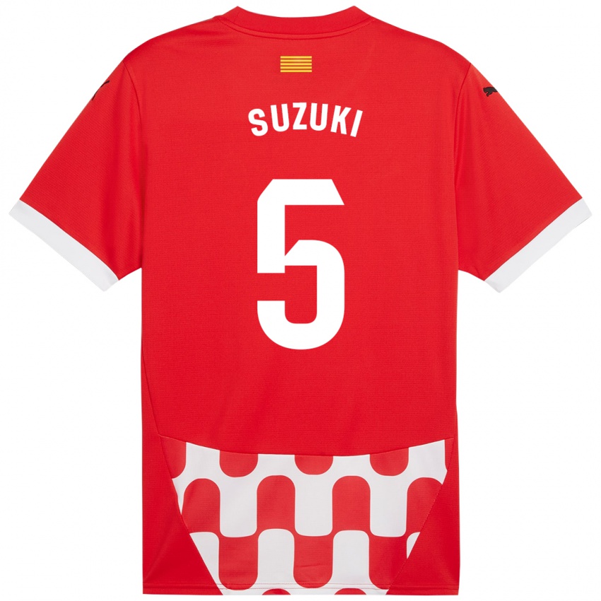 Niño Camiseta Wadi Ibrahim Suzuki #5 Rojo Blanco 1ª Equipación 2024/25 La Camisa México