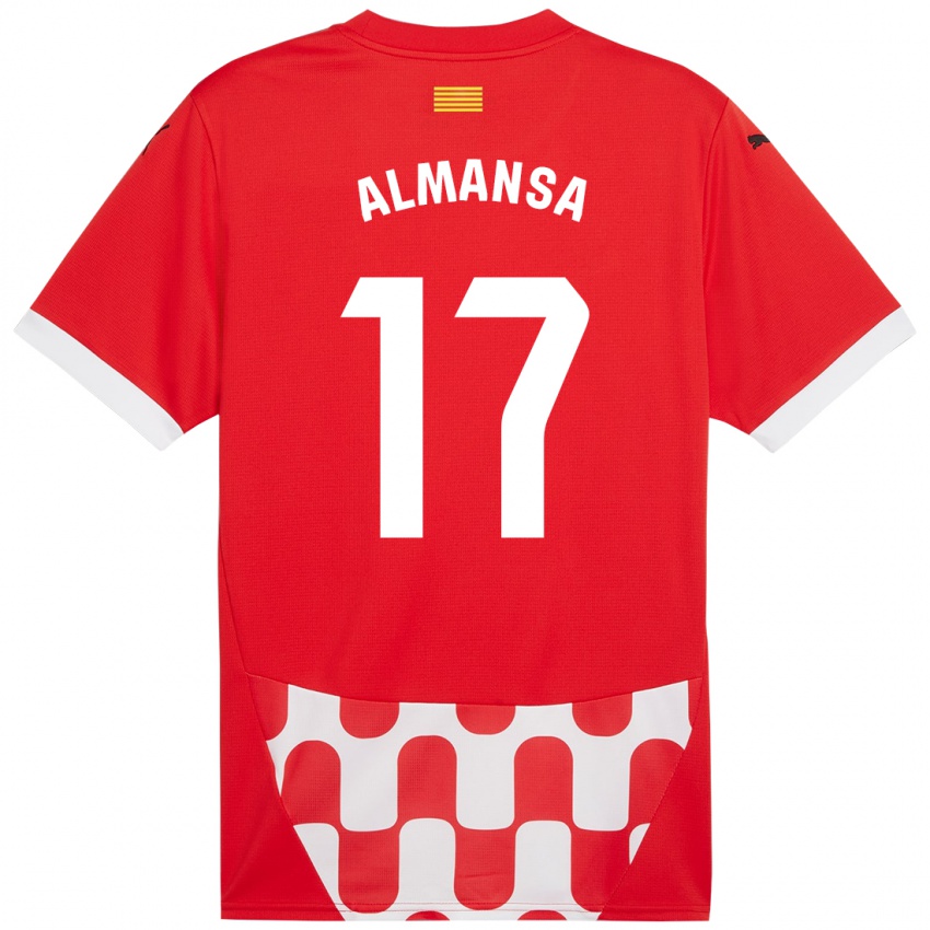 Niño Camiseta Alex Almansa #17 Rojo Blanco 1ª Equipación 2024/25 La Camisa México