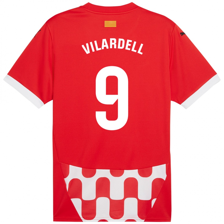 Niño Camiseta Júlia Vilardell #9 Rojo Blanco 1ª Equipación 2024/25 La Camisa México