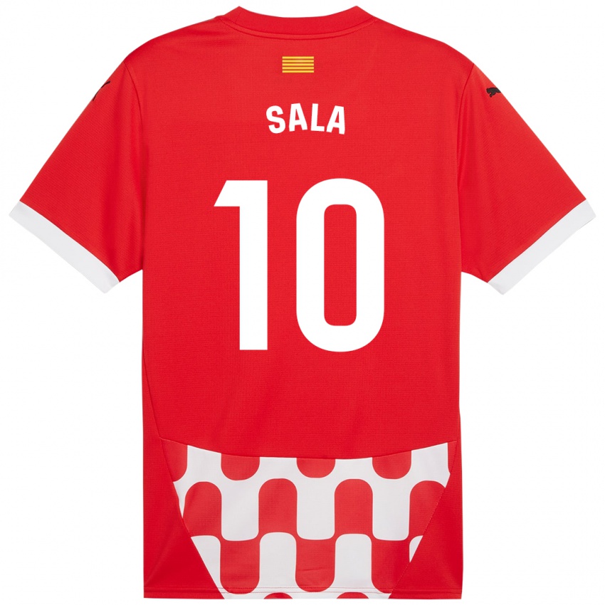 Niño Camiseta Georgina Sala #10 Rojo Blanco 1ª Equipación 2024/25 La Camisa México