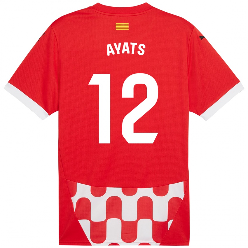 Niño Camiseta Mònica Ayats #12 Rojo Blanco 1ª Equipación 2024/25 La Camisa México