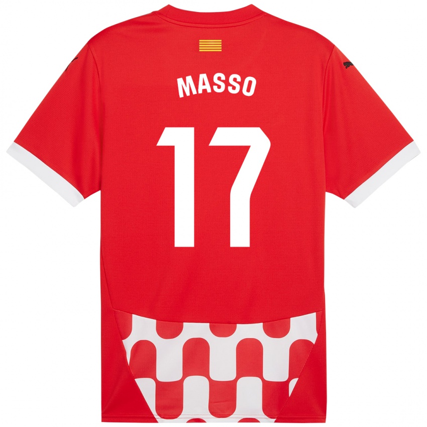 Niño Camiseta Ainoa Massó #17 Rojo Blanco 1ª Equipación 2024/25 La Camisa México