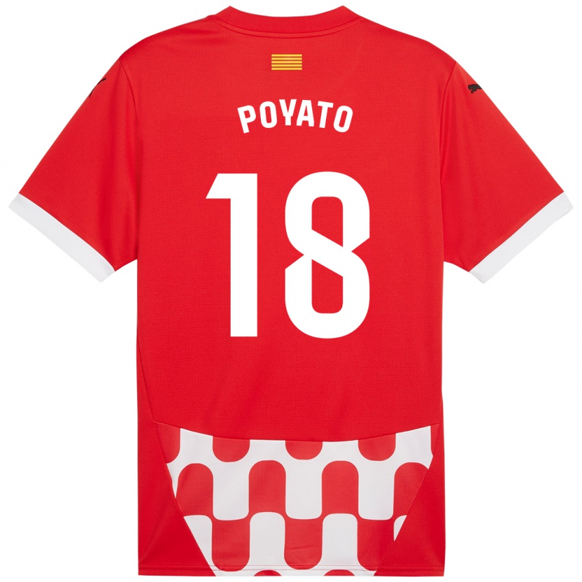 Niño Camiseta Marina Poyato #18 Rojo Blanco 1ª Equipación 2024/25 La Camisa México