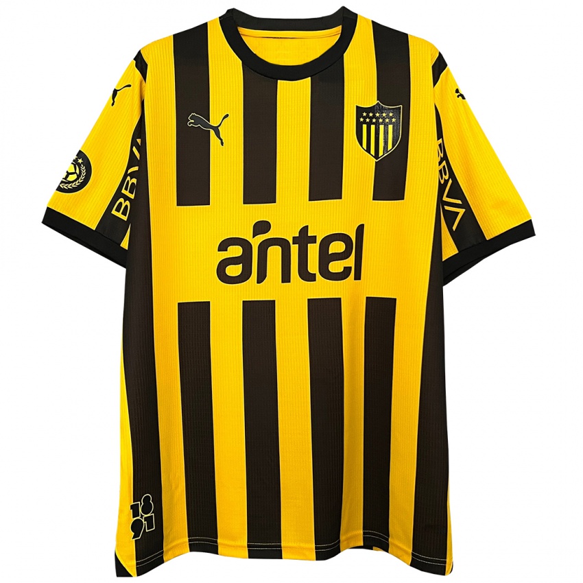 Niño Camiseta Santiago Álvez #0 Amarillo Negro 1ª Equipación 2024/25 La Camisa México