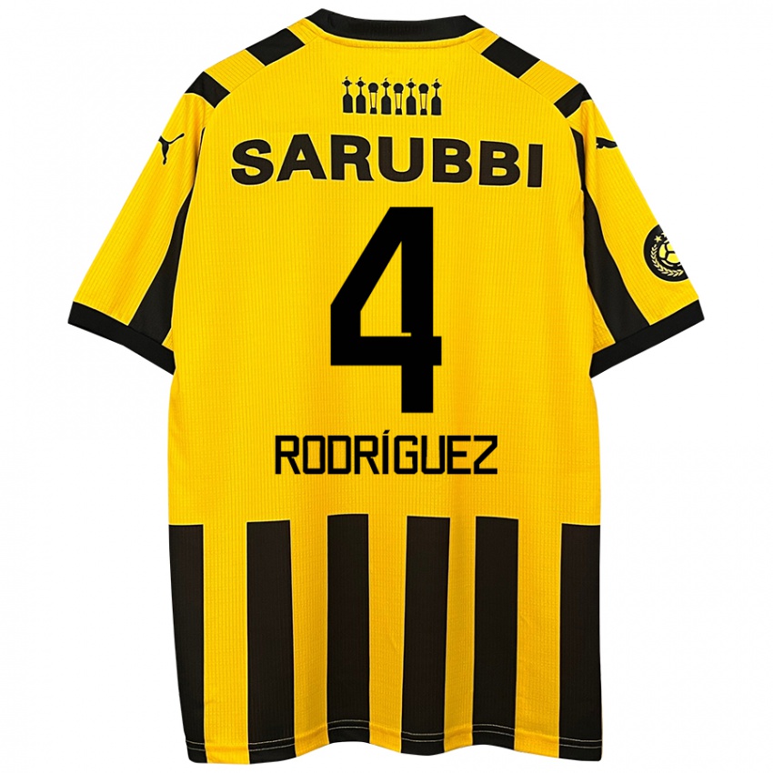 Niño Camiseta Guzmán Rodríguez #4 Amarillo Negro 1ª Equipación 2024/25 La Camisa México