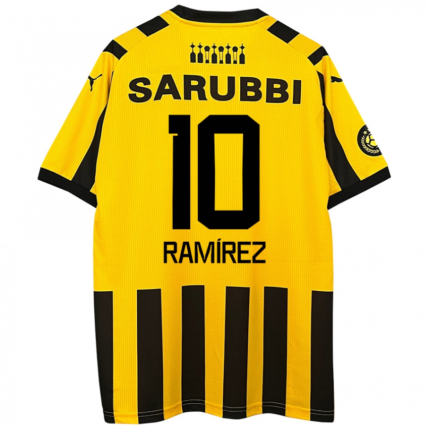 Niño Camiseta Gastón Ramírez #10 Amarillo Negro 1ª Equipación 2024/25 La Camisa México