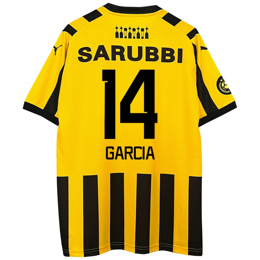 Niño Camiseta Damián García #14 Amarillo Negro 1ª Equipación 2024/25 La Camisa México