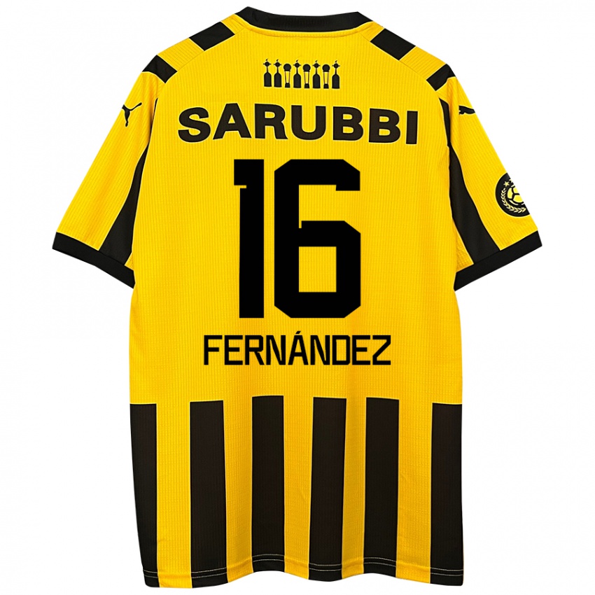 Niño Camiseta Adrián Fernández #16 Amarillo Negro 1ª Equipación 2024/25 La Camisa México