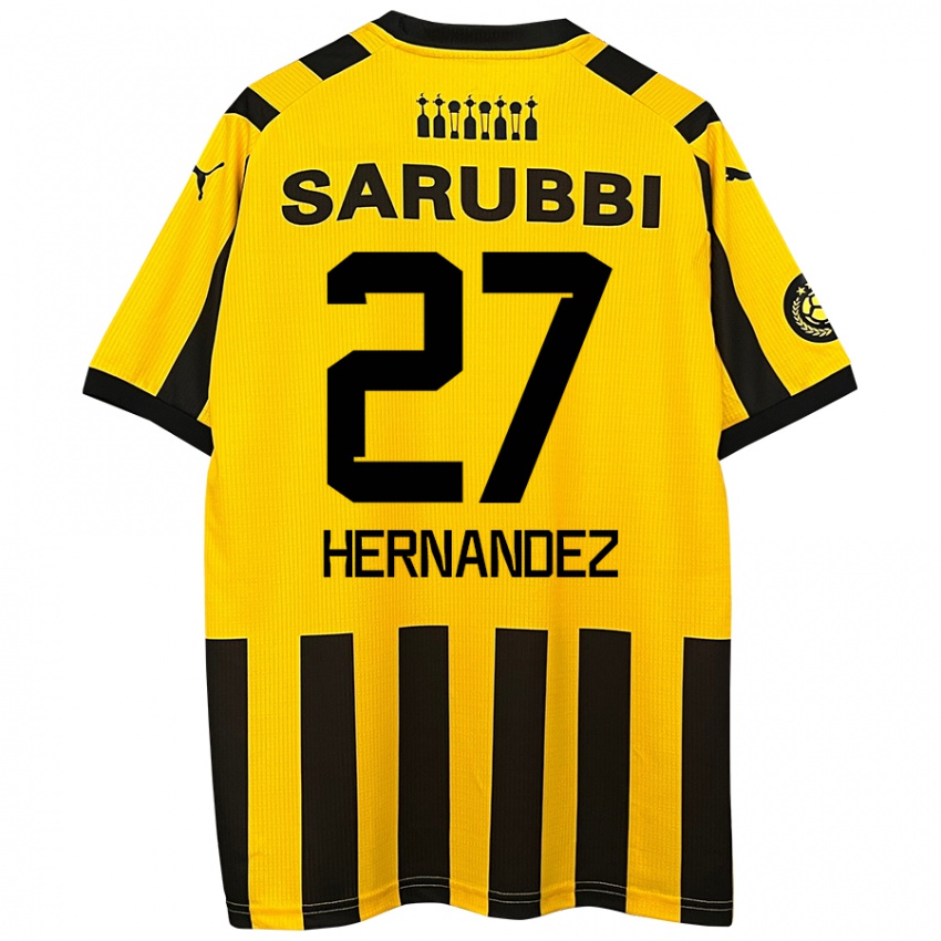 Niño Camiseta Lucas Hernández #27 Amarillo Negro 1ª Equipación 2024/25 La Camisa México