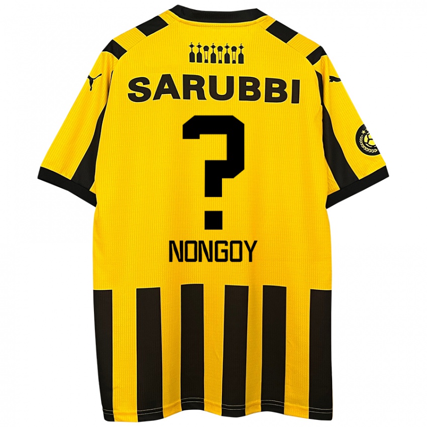 Niño Camiseta Pablo Nongoy #0 Amarillo Negro 1ª Equipación 2024/25 La Camisa México