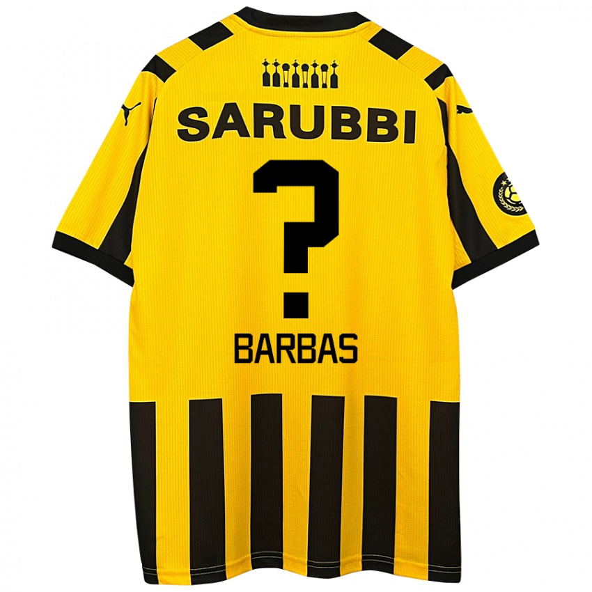 Niño Camiseta Germán Barbas #0 Amarillo Negro 1ª Equipación 2024/25 La Camisa México