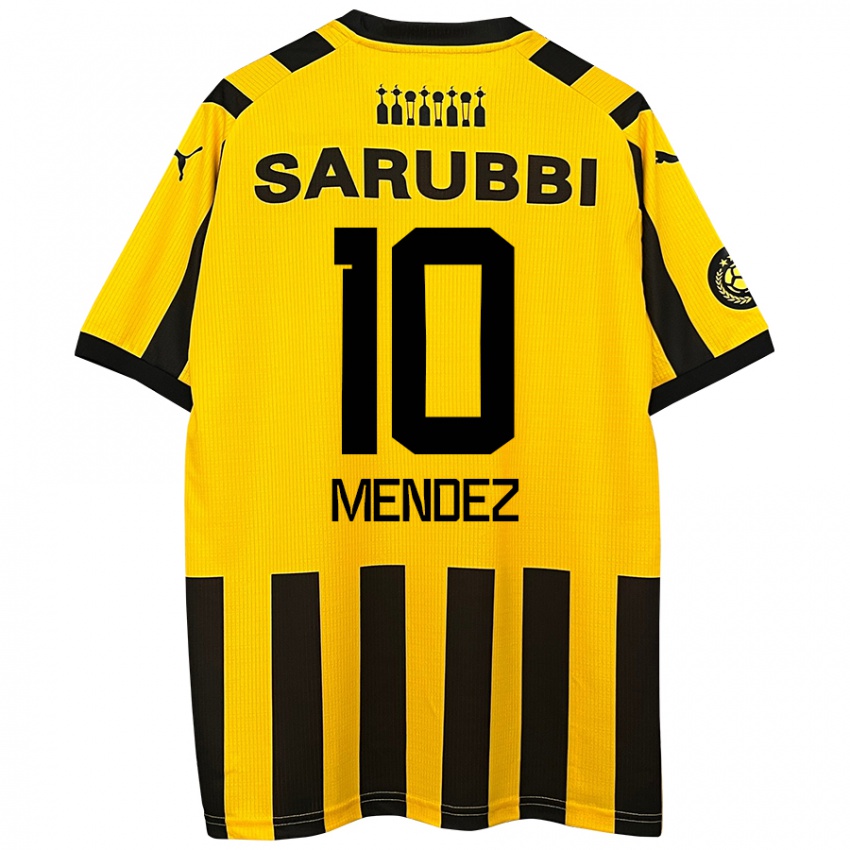 Niño Camiseta Kevin Méndez #10 Amarillo Negro 1ª Equipación 2024/25 La Camisa México