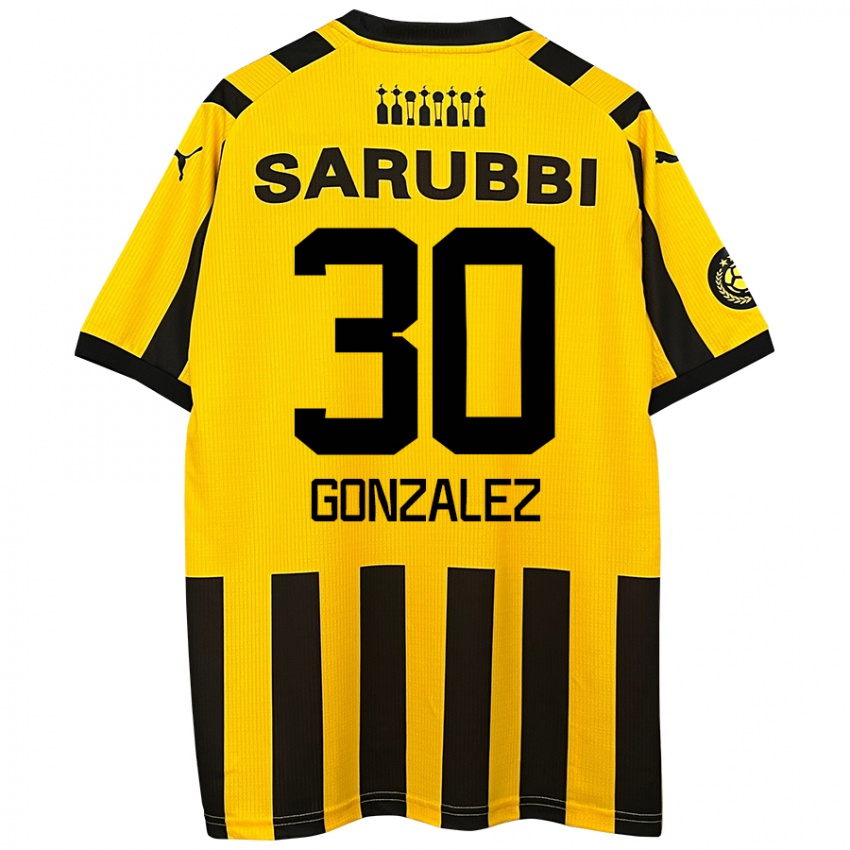 Niño Camiseta Ángel González #30 Amarillo Negro 1ª Equipación 2024/25 La Camisa México