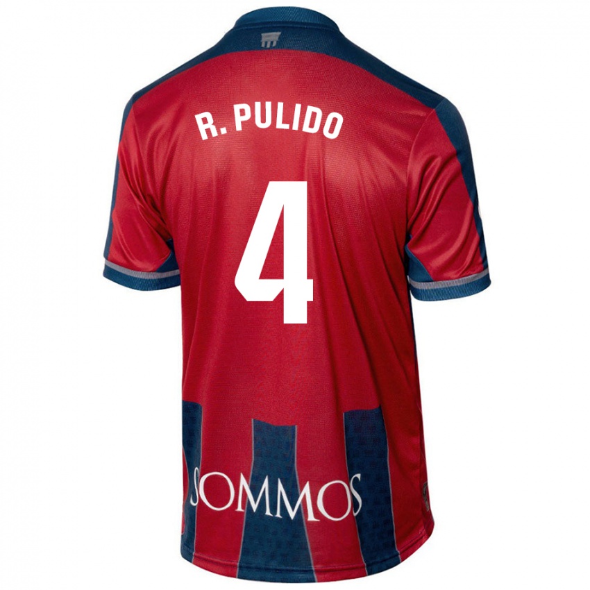 Niño Camiseta Rubén Pulido #4 Rojo Azul 1ª Equipación 2024/25 La Camisa México