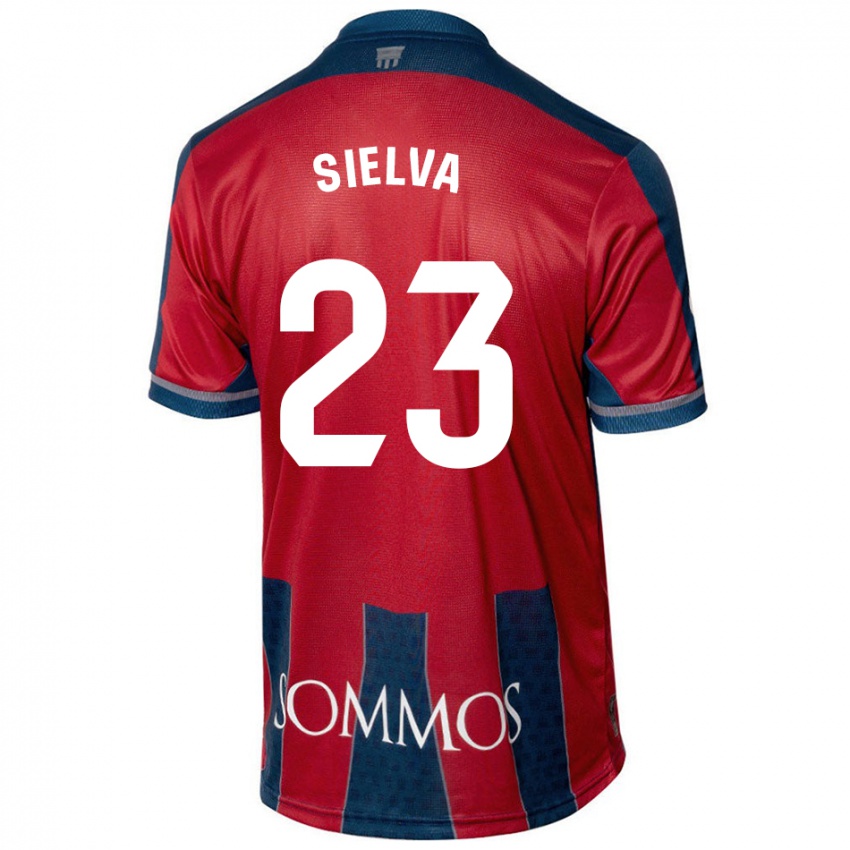 Niño Camiseta Óscar Sielva #23 Rojo Azul 1ª Equipación 2024/25 La Camisa México