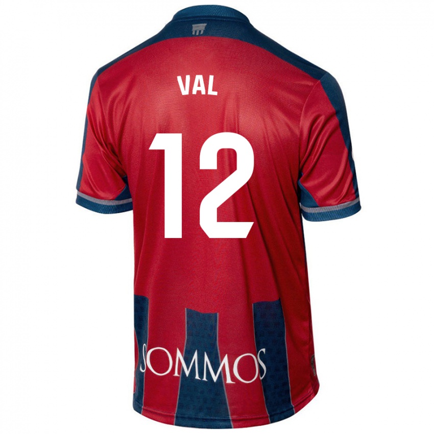 Niño Camiseta Ángel Val #12 Rojo Azul 1ª Equipación 2024/25 La Camisa México