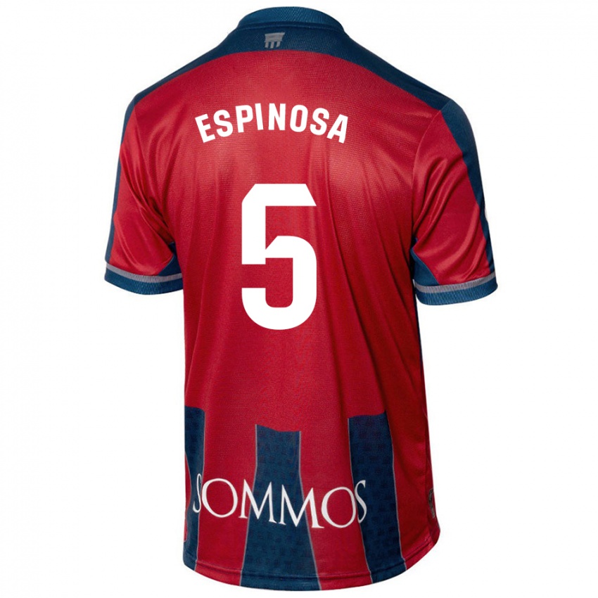 Niño Camiseta Diego Espinosa #5 Rojo Azul 1ª Equipación 2024/25 La Camisa México